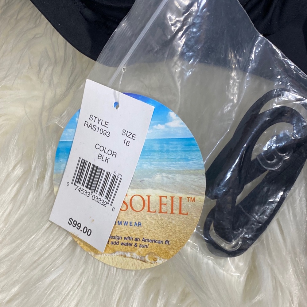 Aqua Soleil Strapless Black Swimsuit [2207] - Picture 7 of 8
